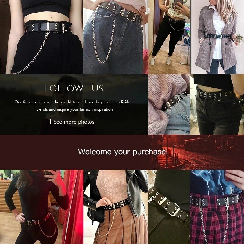 Cinturones de aleación de lujo para mujer, cadena de cuero genuino, hebilla de Pin, Jeans decorativos, Retro, Punk, moda, nuevo estilo