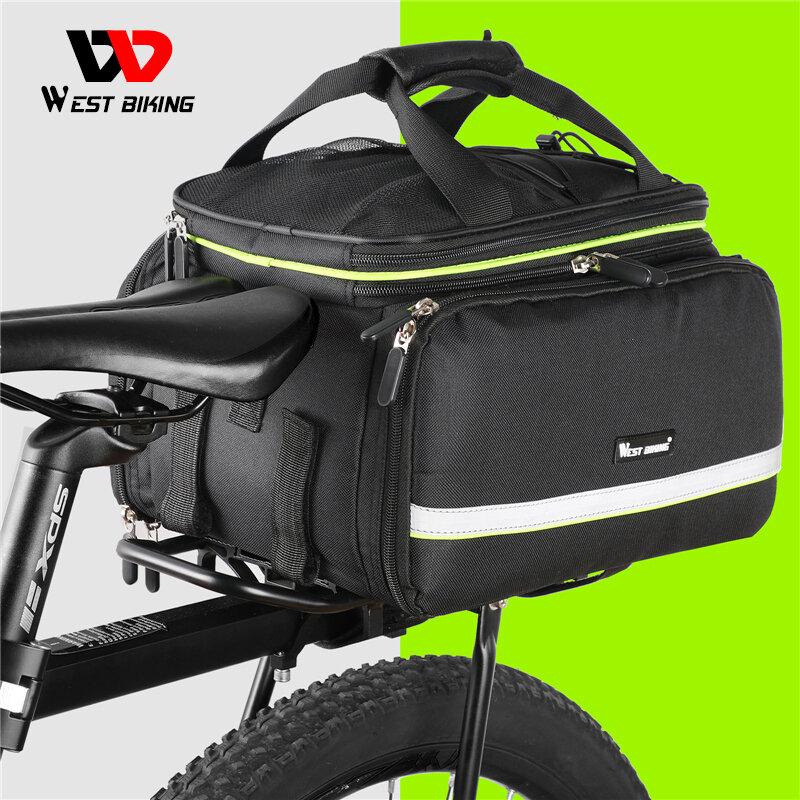 WEST BIKING tas sadel sepeda anti air, tas sepeda kapasitas besar belakang 20l, tas bagasi 3 dalam 1, tas pembawa sepeda gunung jalan