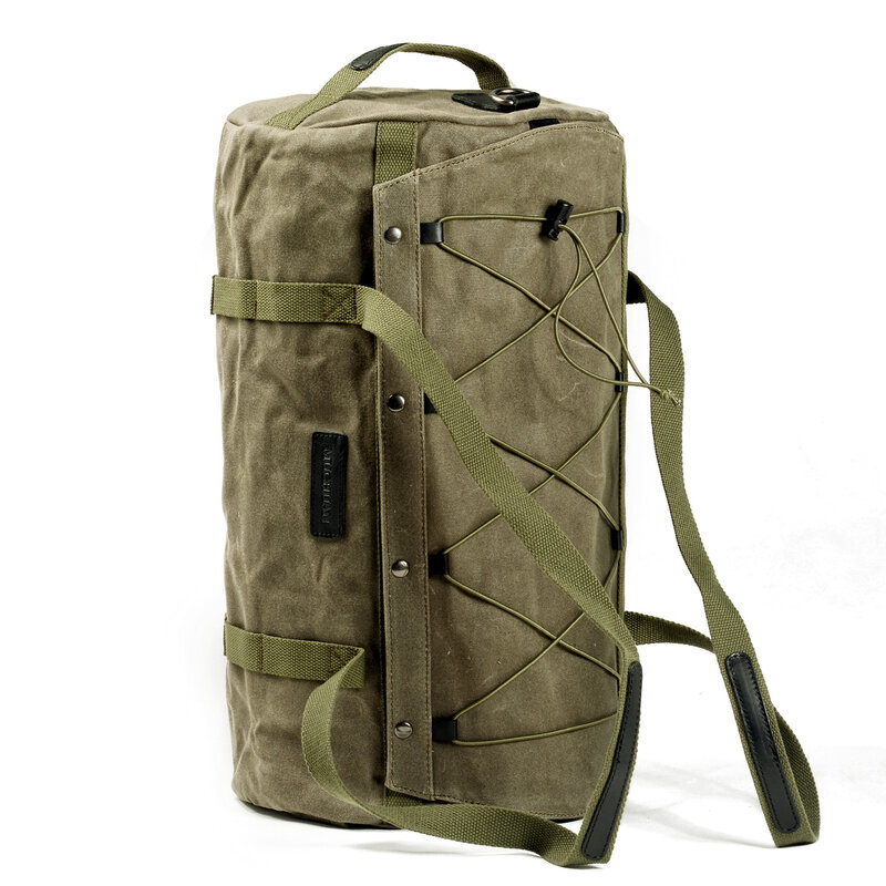 Classic American Travel Bag, Retro Messenger Bag portátil, Cilindro Batik Canvas, Saco de Viagem Motocicleta, Gym Bag