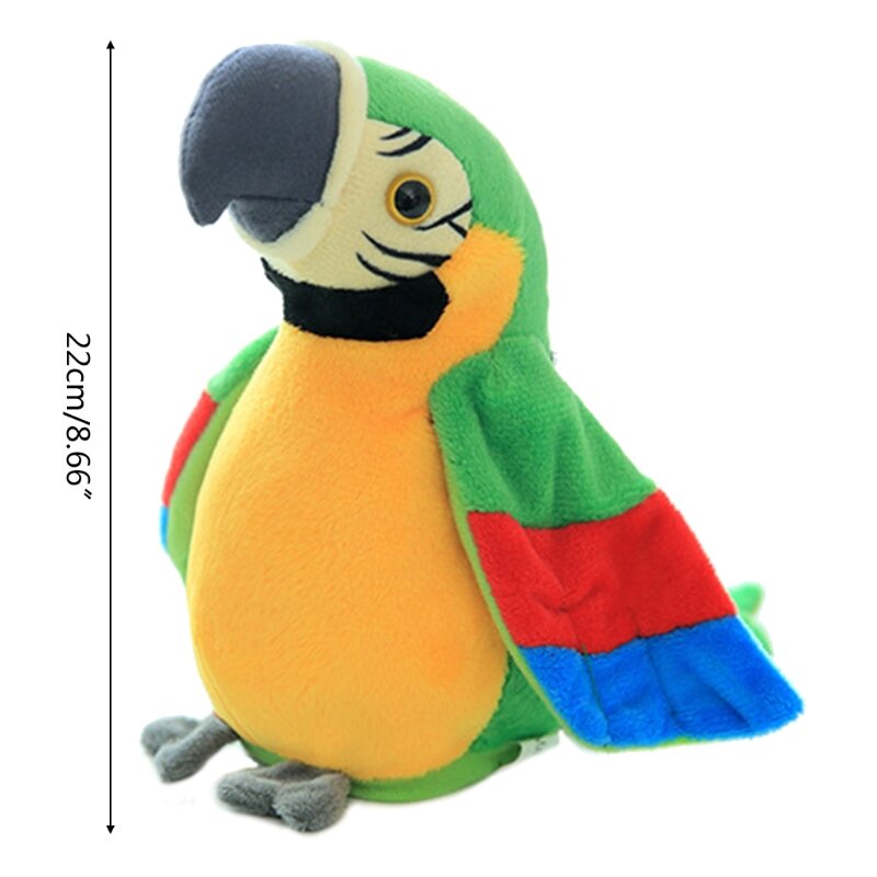 Multifuncional elétrico brinquedo de pelúcia papagaio, falando e repete, acenando simulação pássaro, presente educação precoce, novo, 2023