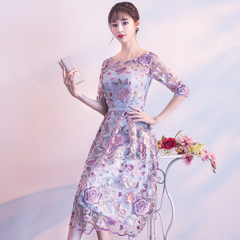 DongCMY-vestidos curtos formais com flores para mulheres, vestido de casamento elegante, vestido de noiva, novo