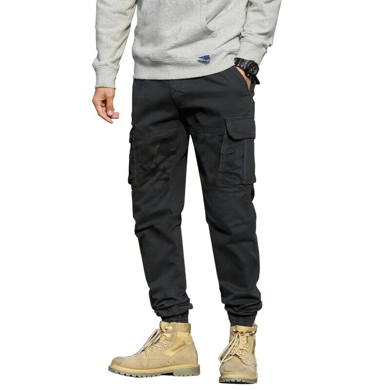 Moda camuflagem calças de carga militar tactical joggers calças casuais homens multi-bolso hip hop streetwear pantalones