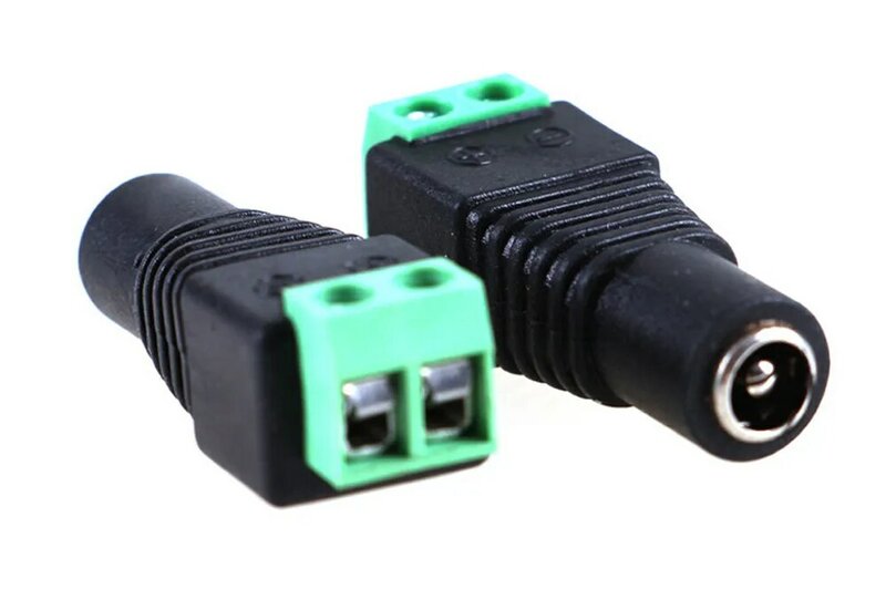 10Pcs 2,1x5,5mm DC Strom Buchse Stecker Jack Adapter Stecker für CCTV DVR LED Streifen Licht