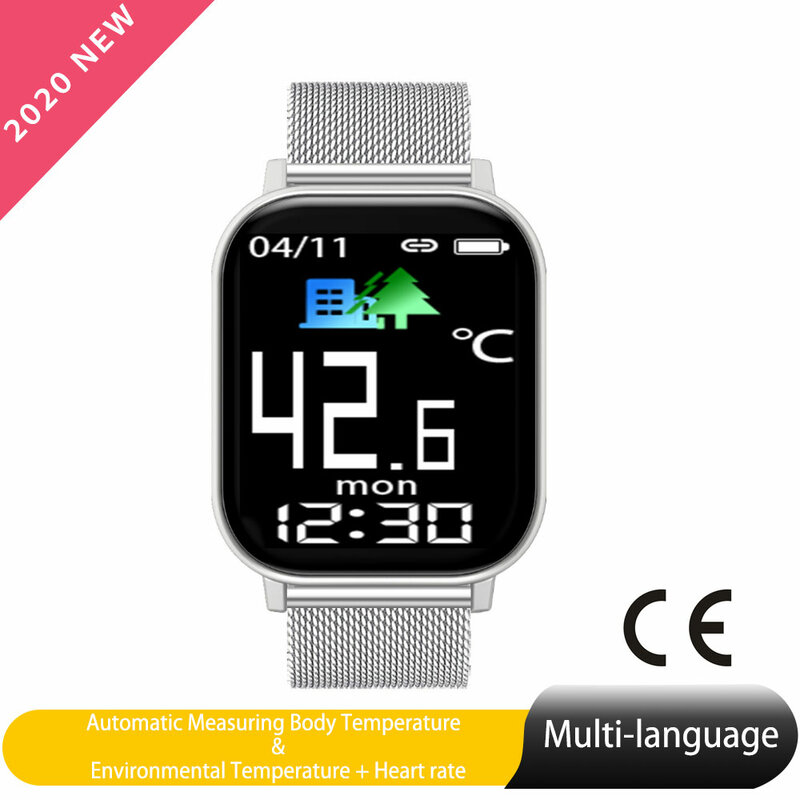 GTR-H relógio inteligente homem android smartwatch temperatura freqüência cardíaca monitor de pressão arterial 1.6 polegada ip68 à prova dip68 água inteligente wearable