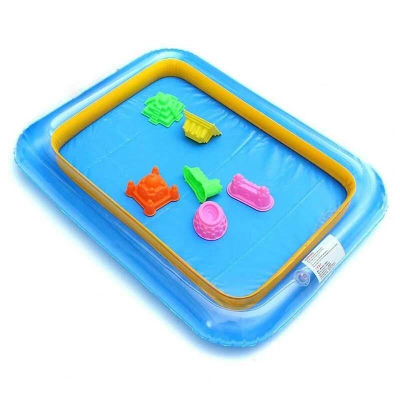 Забавные игрушки для малышей развлечение водой, практичный квадратный надувной большой лоток с песком, поднос для замка, игрушка для укладки, пляжные бассейны