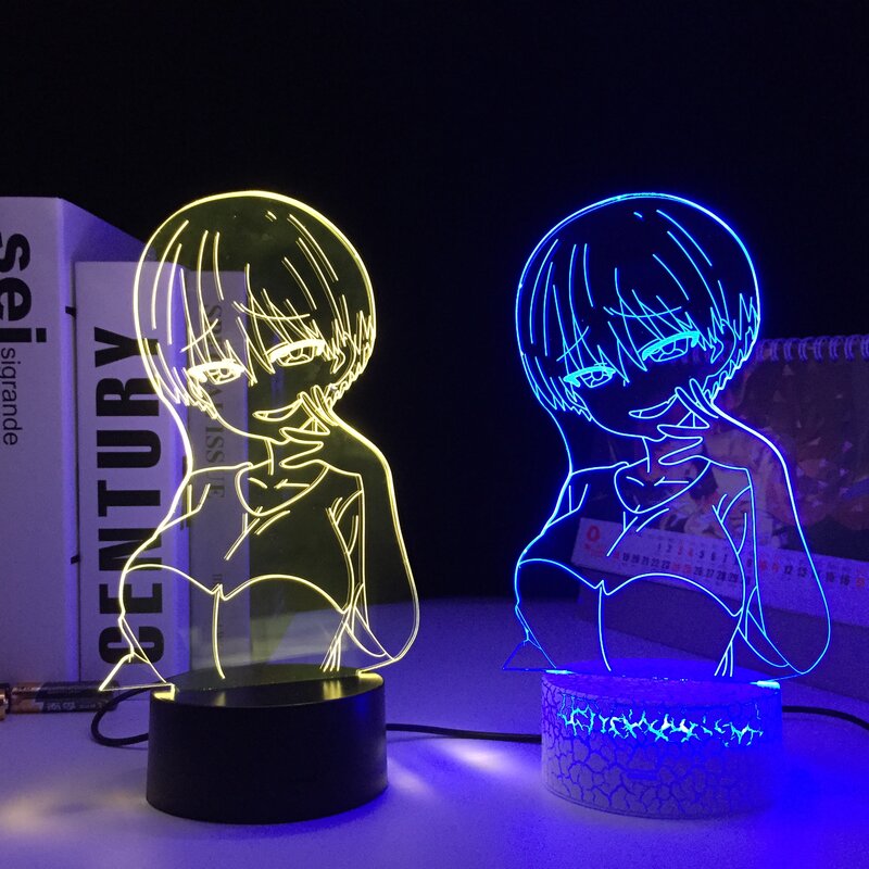 우자키 찬 침실 장식용 LED 야간 조명, 애니메이션 3D 램프, 걸고 싶어, 선물 야간 조명, 16 색 원격 직송