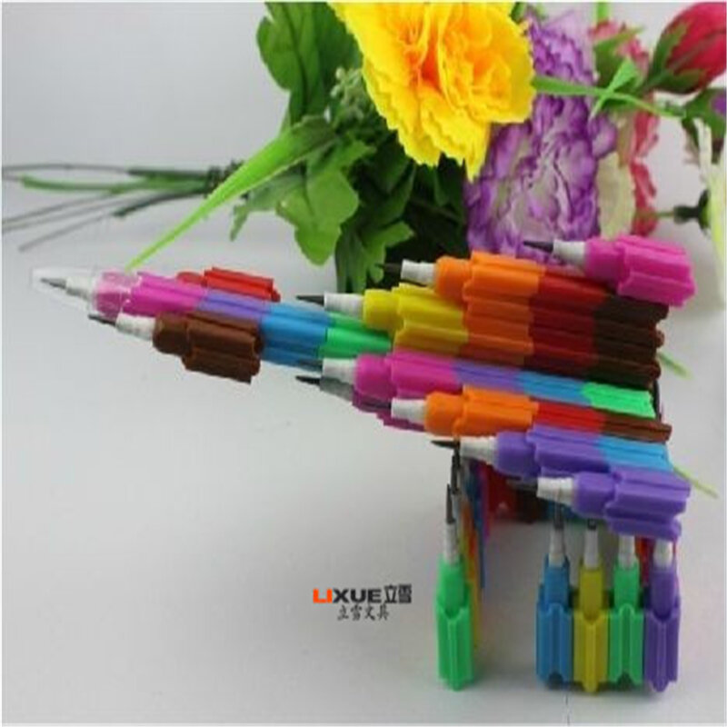 Crayons à balles multifonctions arc-en-ciel, 8 sections de couleur, papeterie, fournitures de bureau, B314