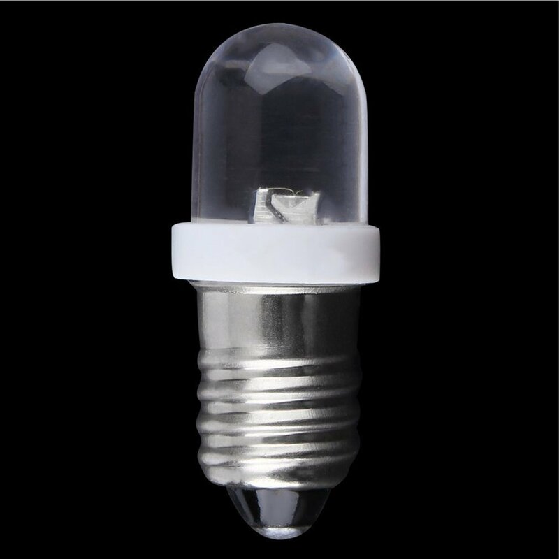 ICOCO-bombilla LED E10 de bajo consumo de energía, 1 piezas, indicador de Base de tornillo, blanco frío, 6V/24V CC, venta al por mayor