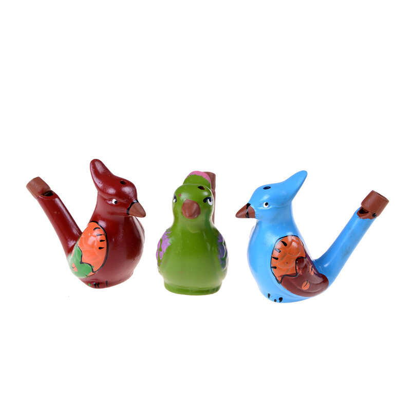 Silbato de pájaro de agua de dibujo colorido, instrumento Musical de tiempo de baño para niños, juguete educativo de aprendizaje temprano, regalo para niños
