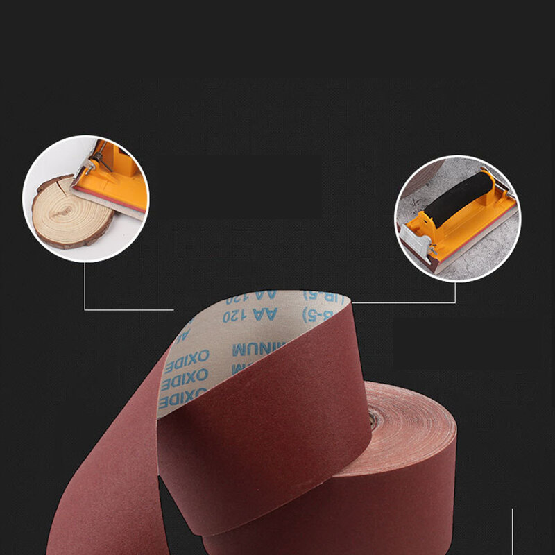 1 Roll 100*9Cm Schuurlinnen Granulariteit 80-600 # Roll Schuurpapier Schuurpapier Houtbewerking Handgereedschap slijpen Polijsten Tool