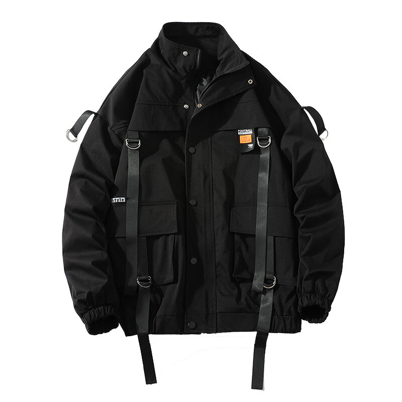 Куртка мужская оверсайз с капюшоном, уличная одежда в стиле хип-хоп, черная верхняя одежда в стиле Харадзюку, размеры 5XL 6XL 7XL, осень 2024
