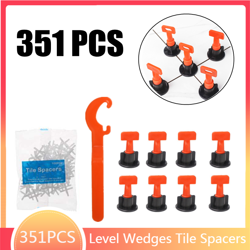 351 pcs Level Wedges Tile Spacers for Flooring Wall Tile Leveling System Tile Leveler Locator Spacers Plier Tools