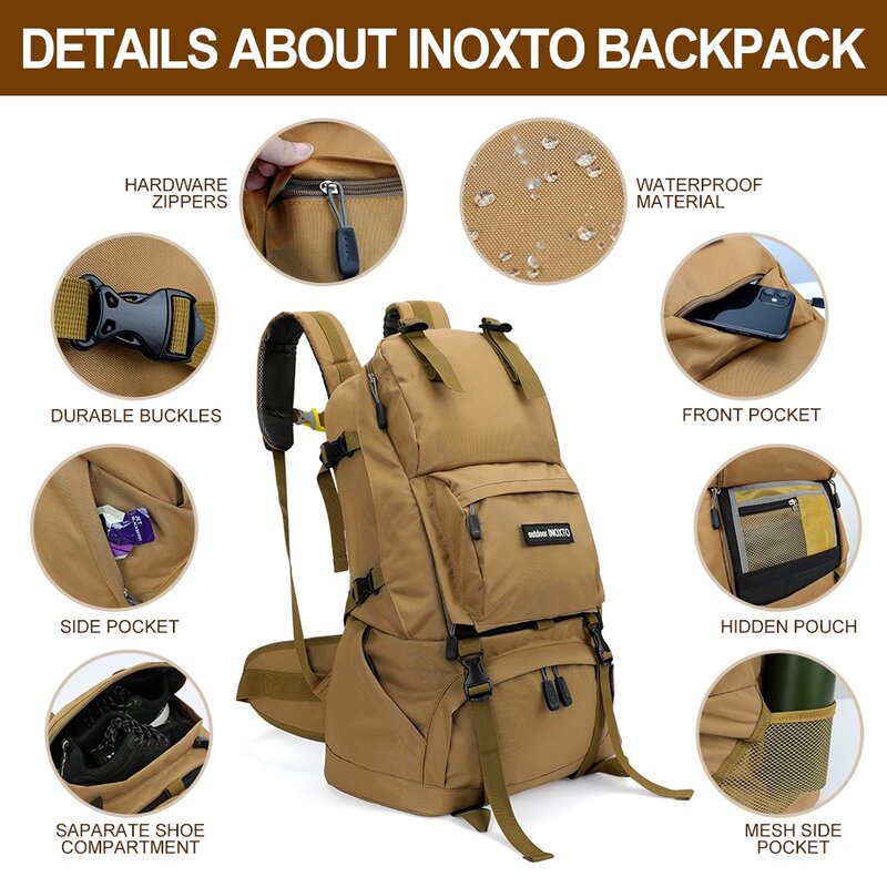 Рюкзак для альпинизма, рюкзак для кемпинга, 40 литров, водонепроницаемый дорожный рюкзак для альпинизма, туризма, кемпинга, рюкзак