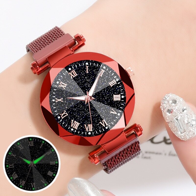 Reloj de pulsera magnético cielo estrellado para Mujer 2019 para Mujer Reloj de lujo de marca superior Reloj femenino de oro rosa Reloj femenino Reloj Mujer