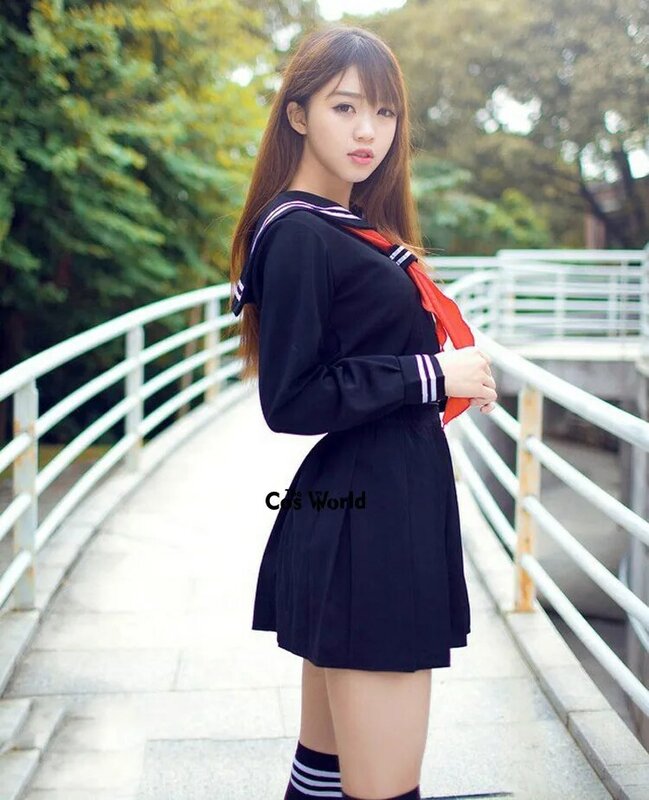 S-5XL Jigoku Shoujo Enma Ai, traje de marinero de verano JK, uniforme escolar, Tops de tela, faldas, disfraces de Anime para Cosplay