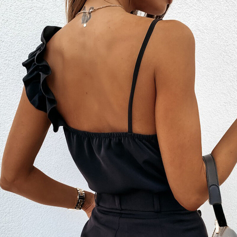 Женская летняя блузка с V-образным вырезом и открытой спиной