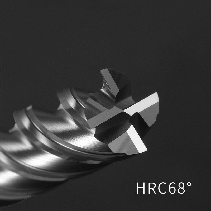 HRC68 مطاحن بطرف كربيد الصلبة 4 الناي التنغستن الصلب قاطعة المطحنة أدوات الوجه قاطعة الطاحونة لسبائك الفولاذ المقاوم للصدأ التيتانيوم