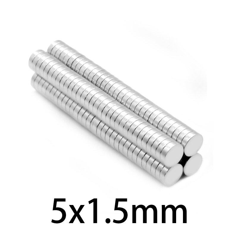 Disques magnétiques permanents en néodyme, petits aimants ronds et puissants, 5x1000mm, 5x1.5mm, 1.5x1.5mm, 50 à 1.5 pièces