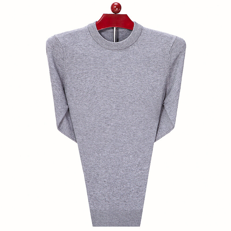 MRMT 2024 zimowy męski gruby sweter z okrągłym dekoltem sweter w jednolitym kolorze z wąskim golfem ciepły do męskiego swetra z dzianiny