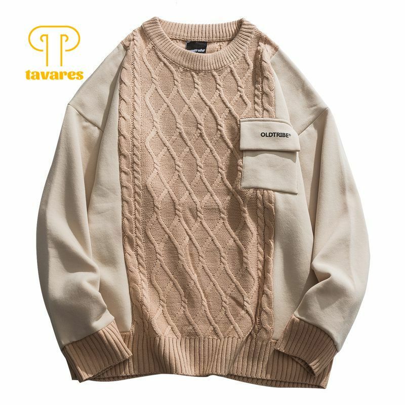 Пуловер TAVARES, свитера, осенне-зимняя одежда, женские топы оверсайз, вязаный свитер в стиле преппи, уличная японская одежда в стиле Харадзюку