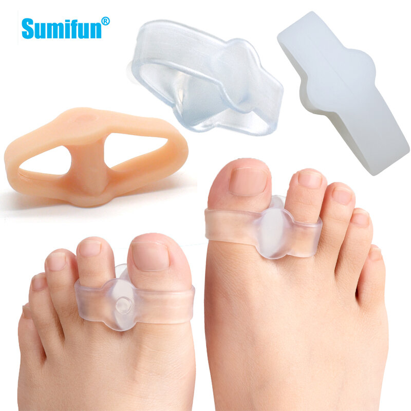 3 tipi separatore di dita elastico morbido Silicone alluce valgo protezione ortopedica correttore di pollice distanziatori Bunion Relief cura del piede
