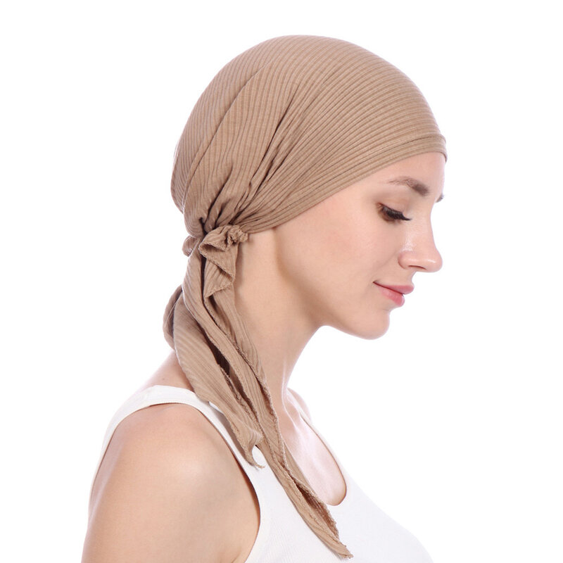 Womens Moslim Hijab Kanker Chemo Bloemenprint Hoed Tulband Cap Cover Haaruitval Hoofd Sjaal Wrap Pre-Gebonden Hoofddeksels strech Bandana