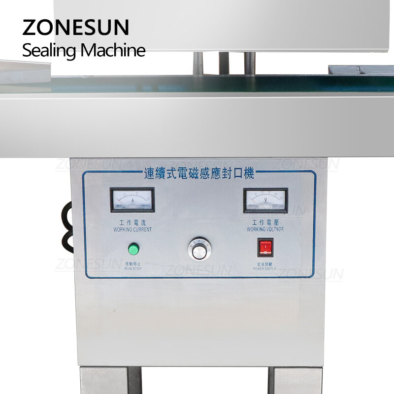 Zonesun-máquina automática de sellado Vertical de papel de aluminio, sellador de inducción continua electromagnética, ZS-FK2100B
