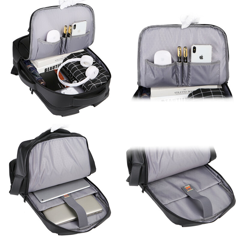 15.6 pouces sac à dos pour ordinateur portable hommes sacs à dos hommes d'affaires cahier Mochila sac à dos étanche USB sacs de charge voyage sac à dos