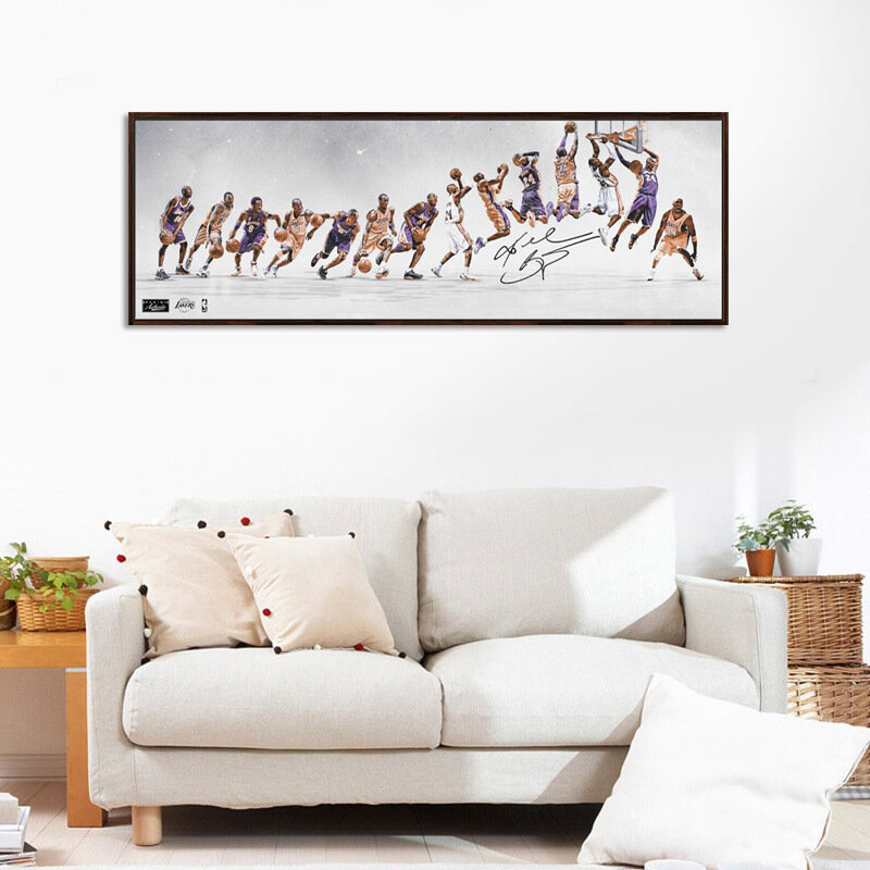 Kobe Bryant-affiche toile décorative | Classique, affiche de peinture murale, Art suspendu salon, chambre à coucher, peinture à l'huile, étoile de basket-ball