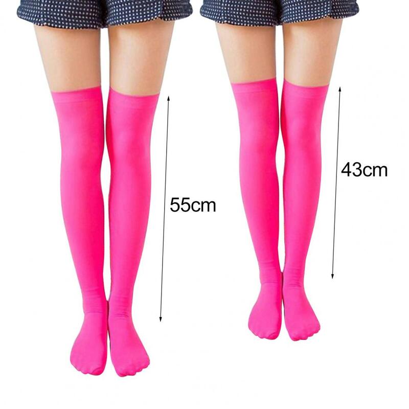 1 Pair Solid Color Thigh High Stockings Women Long Socks  Elastic Acrylic Fiber Stretch Knee High Socks колготки женские 43/55cm