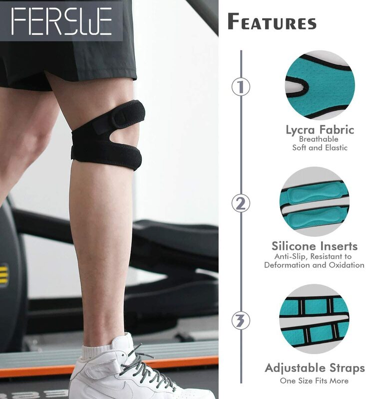 Correia ajustável do joelho patela para lesões esportivas, suporte para alívio da dor, estabilizador articular, antiderrapante