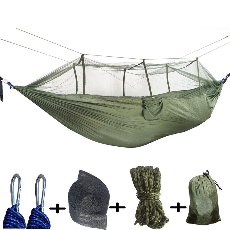 Hamac avec moustiquaire, Double hamac de Camping, activités de plein air en famille, jeux Parent-enfant, 260x140cm