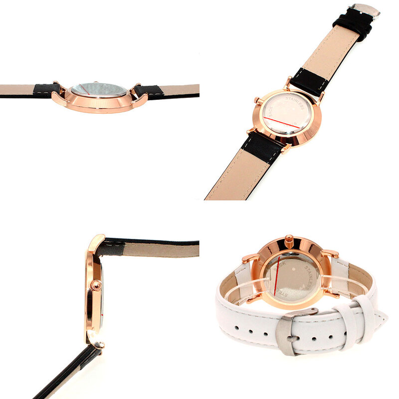 Wysokiej jakości Unisex Relogio feminino biznes kwarcowy zegarek mężczyźni kobiety na rękę zegarki moda złoty pasek z eko skóry kobiet
