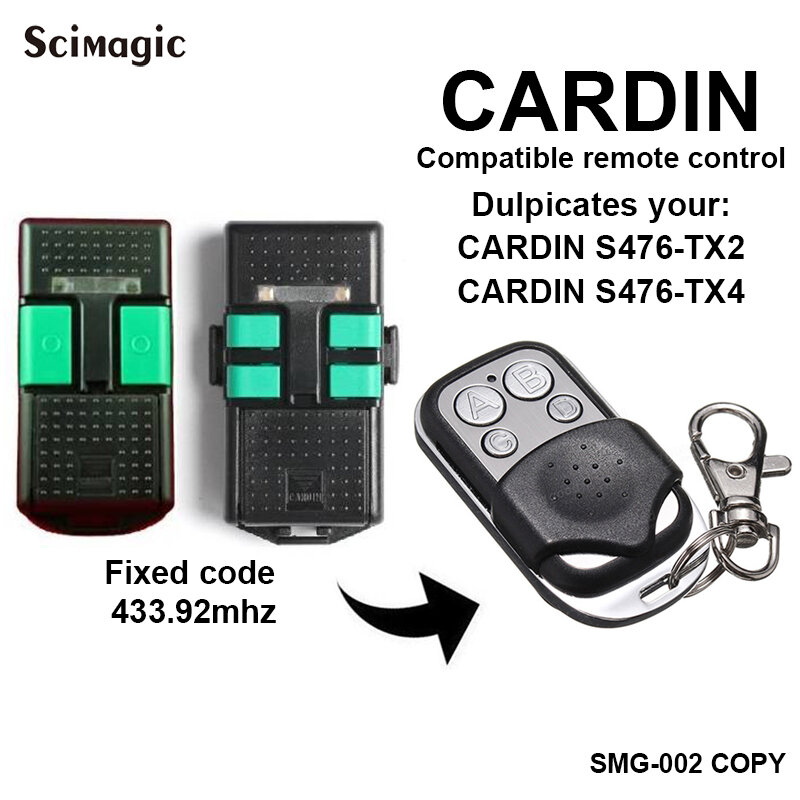 100% Compatibl Cardin TXQ449100 /TXQ449200 /TXQ449300 /TXQ449400 S449,S449 QZ1 QZ2 QZ3 QZ4 433MHz Rolling Code Remote Control