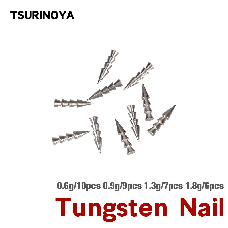 TSURINOYA สูงเฉพาะแรงโน้มถ่วงเล็บทังสเตนน้ำหนัก0.6G 0.9G 1.3G 1.8G ทังสเตน Sinker Worm Rig Tackle ตกปลาน้ำหนัก