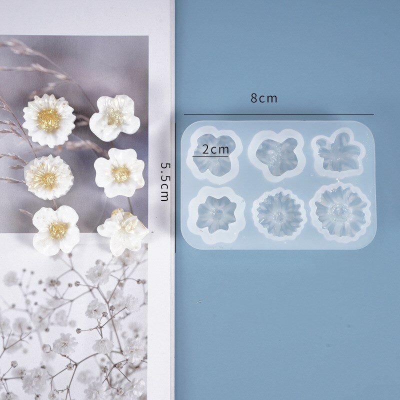 DIY Crystal Silicone Cetakan Kecil Cute Bunga Daisy Dekorasi Resin Cetakan untuk Membuat Perhiasan Grosir