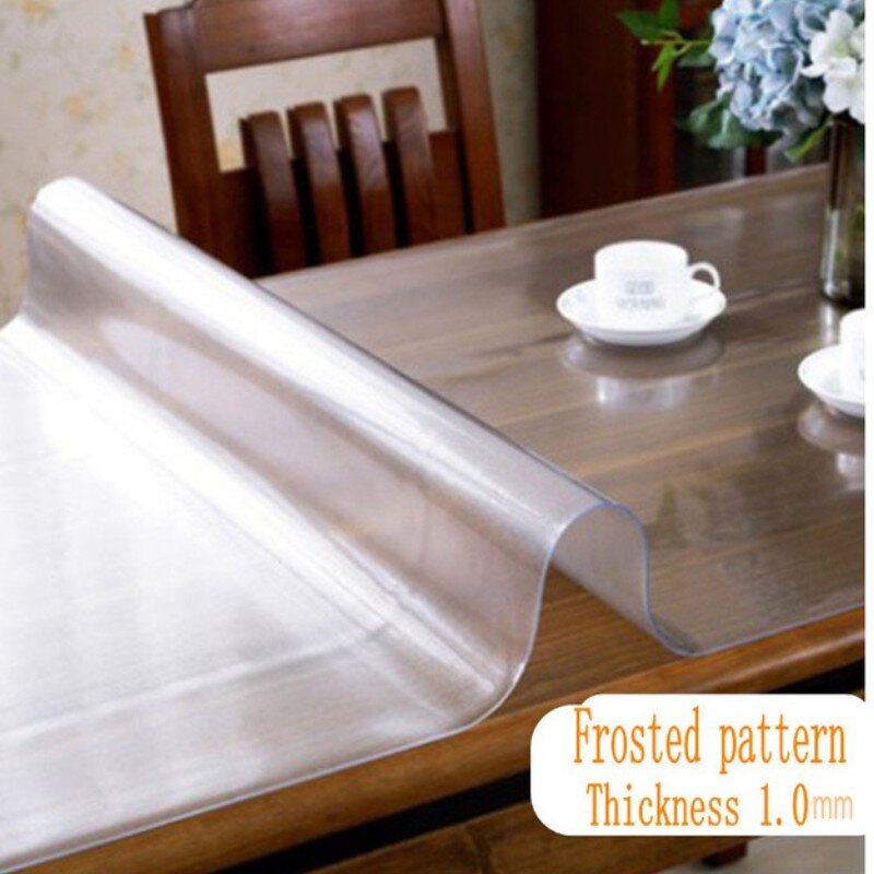 Toalha de mesa pvc transparente para cozinha, pano de vidro macio, impermeável, óleo padrão, 1.0mm