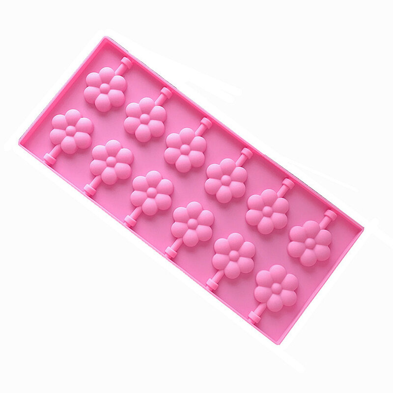 Cukierki silikonowe Lollipop Mold mały kwiat Paw okrągły kształt formy dekoracyjne foremki do czekoladek Homemake deser Tools
