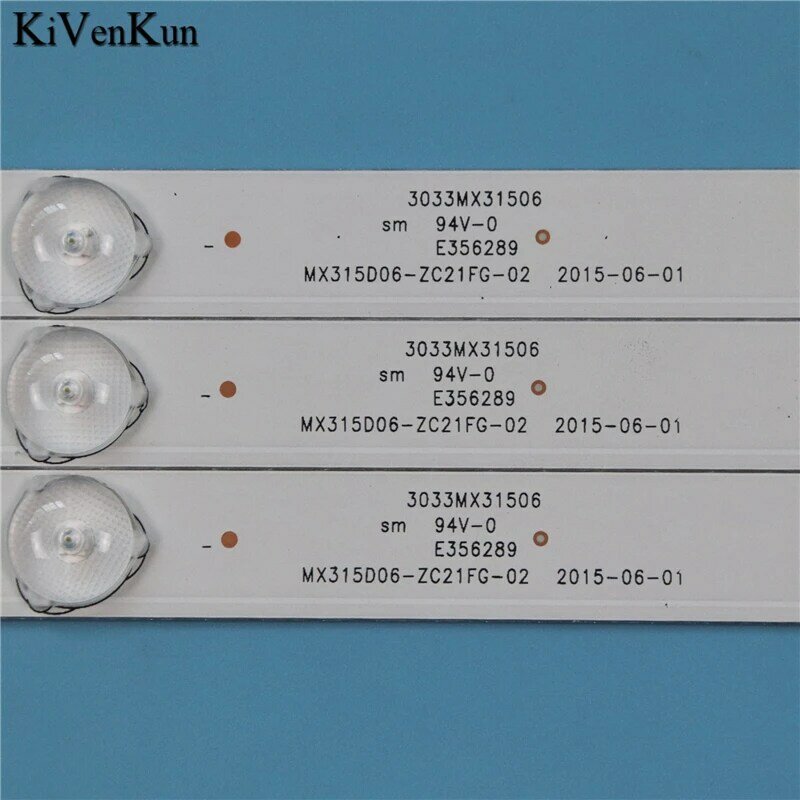 Tiras de retroiluminación LED para TV, barras de MX315D06-ZC21FG-02, reglas MX315M08, HV320WHB-N80, 32N06-L-EPX1F1, 3033MX31506, 593mm, 3 unids/set por juego