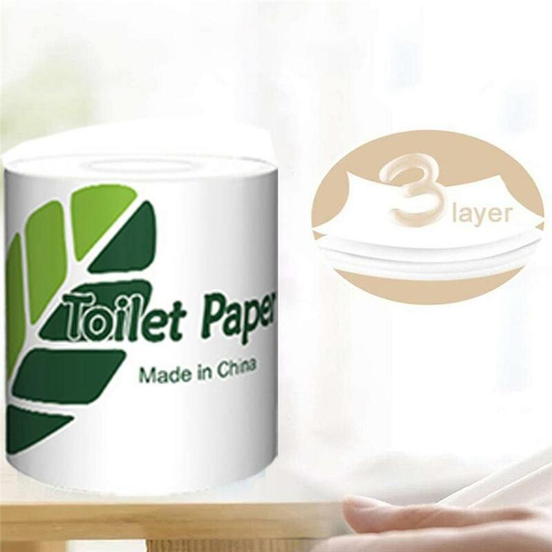1 rouleau de papier de soie rouleau de papier hygiénique de haute qualité papier de rouleau de pâte naturelle papier hygiénique Portable pratique en Stock