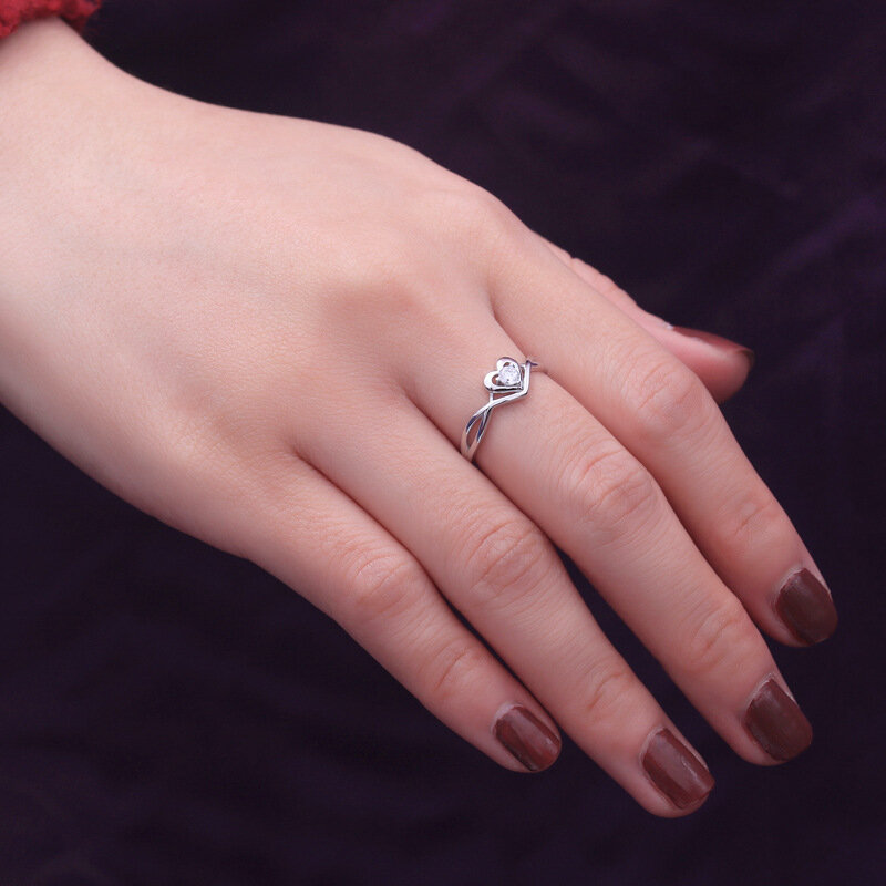 ใหม่การออกแบบหมั้นขายร้อนแหวนผู้หญิงสีขาว AAA Zircon Cubic Elegant แหวนหญิงเครื่องประดับ 925 เงิน