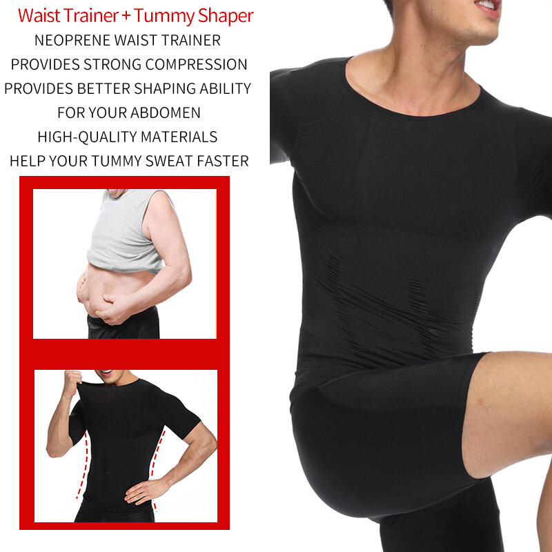 Mens Abnehmen Body Shaper Brust Compression Shirts Gynecomastia Bauch Dünne Weste Bauch-steuer Shapewear Taille Trainer Korsett