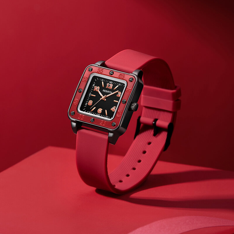 REBIRTH-relojes de silicona para mujer, reloj de pulsera de cuarzo, resistente al agua, 2022