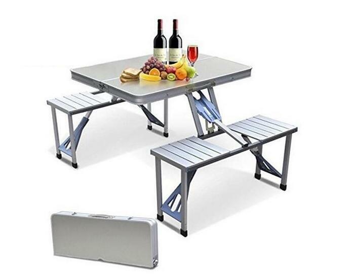 야외 휴대용 캠핑 피크닉 통합 접이식 테이블 의자 세트 책상 의자 세트
