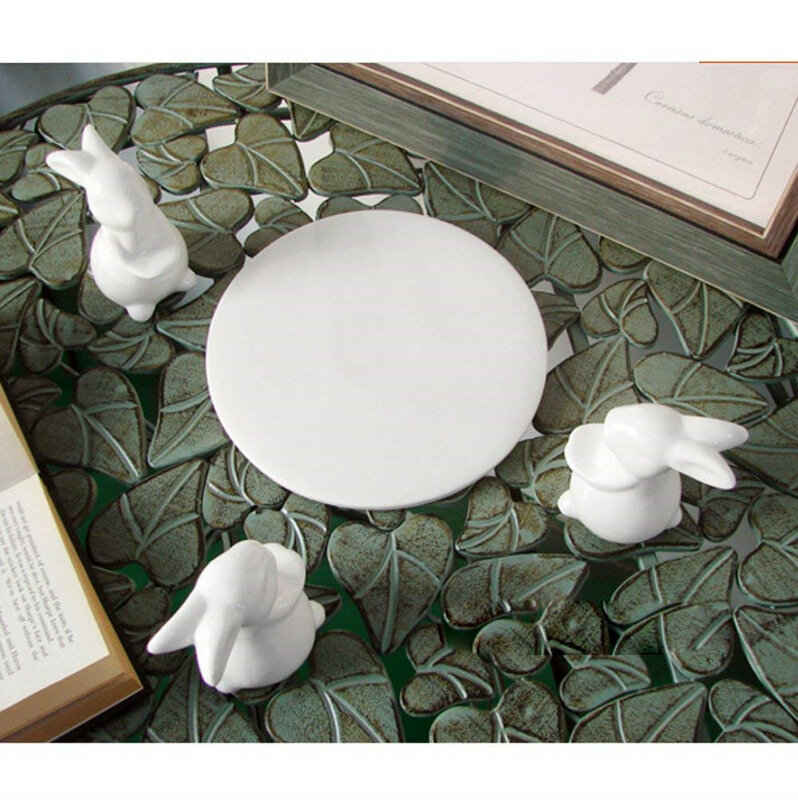 Królik królik płyta ceramiczna, naczynia na deser serwer żywności taca, śliczne ciasto stojak, zastawa stołowa prezent rzemiosła dla miłośników naczynia kuchenne