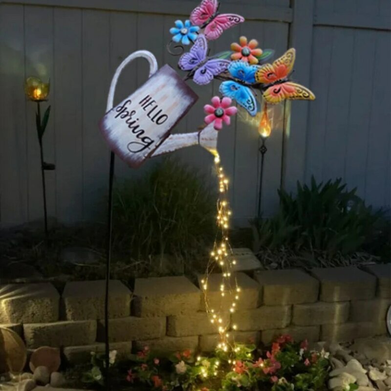 Watering Can LED String Light Starry Fairy Night Light For Yard Garden Pathway Decoration
