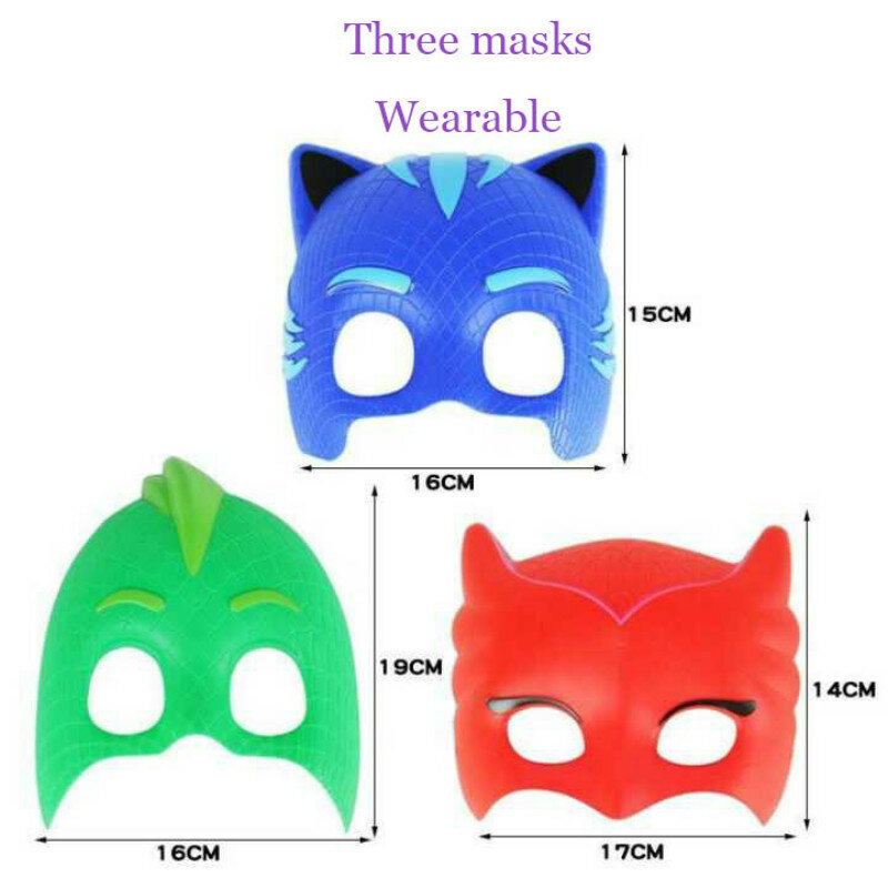 Pj masques jouets Catboy poupées masque modèle Pj masque trois couleurs Catboy Owlette Gekko jouet d'extérieur Anime figurines jouets pour enfants