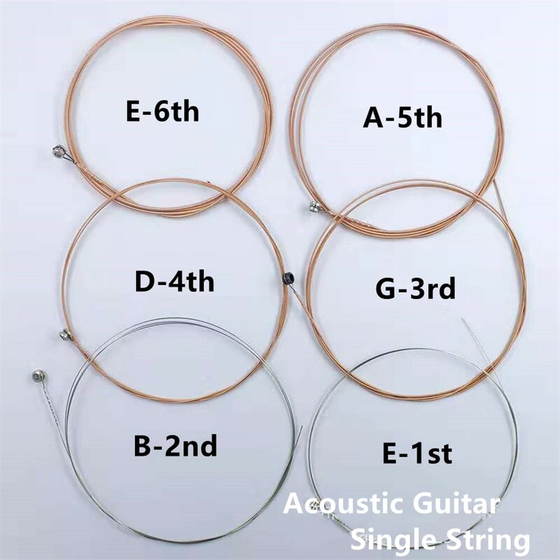 Single String Gauges para guitarra acústica, peças de reposição, excelente Tom, longevidade, E, B, G, D, A, 012, 014, 024, 027, 035, 040