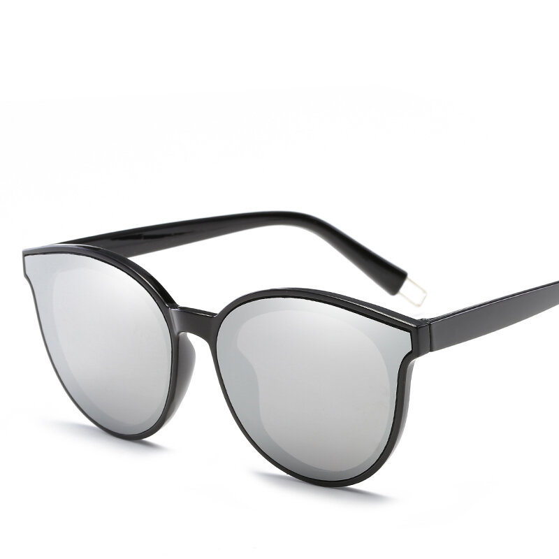 Солнечные очки LONSY в стиле ретро «кошачий глаз» для женщин и мужчин, роскошные зеркальные круглые солнцезащитные, винтажные, большого разме...