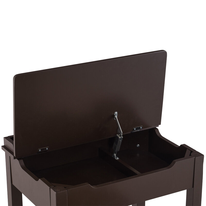 [59x40.5x59]cm mdf mesa de estudo infantil e cadeiras 2 conjuntos de gavetas podem ser abertos, 1 mesa e 1 cadeira marrom